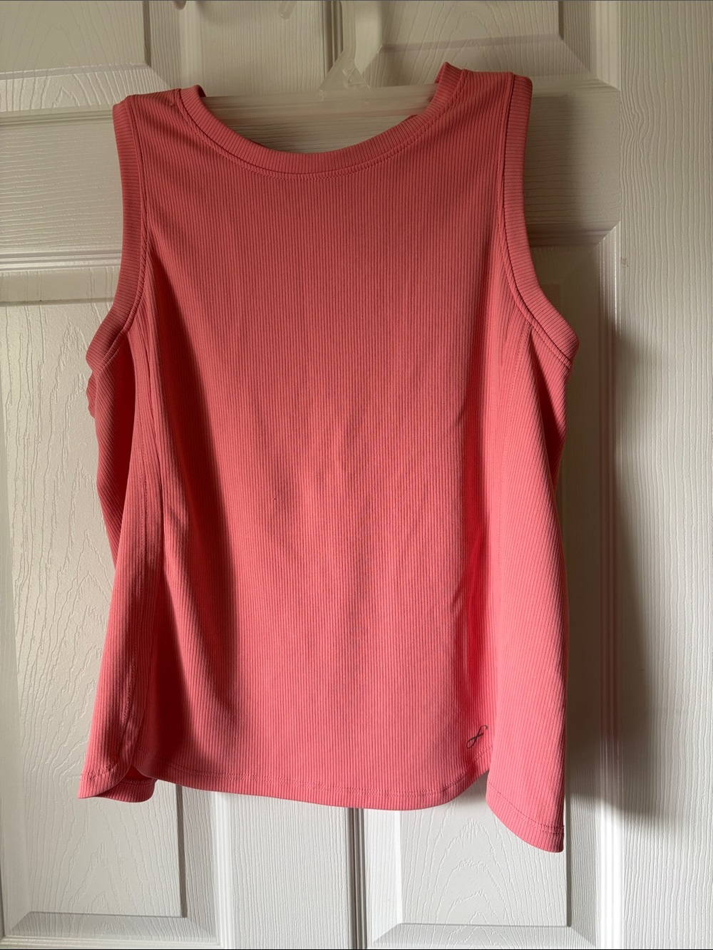 Freely pink sleeveless workout tank, peekaboo back, ribbed, size S